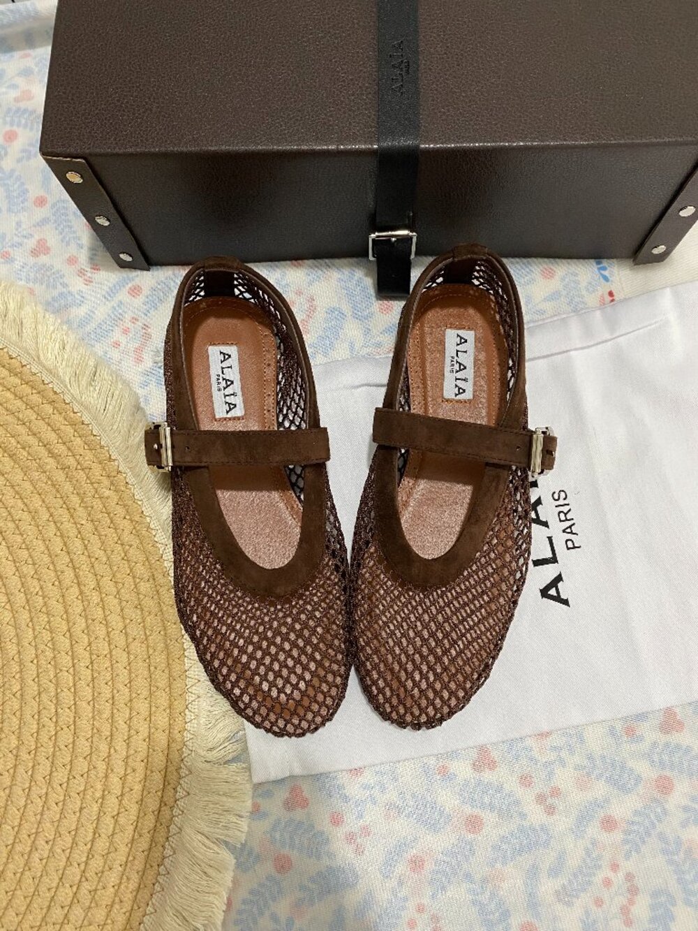 Alaia Mesh Mary Jane Flats